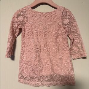 Oshkosh Pink Lace Long Sleeve Dress 12 months